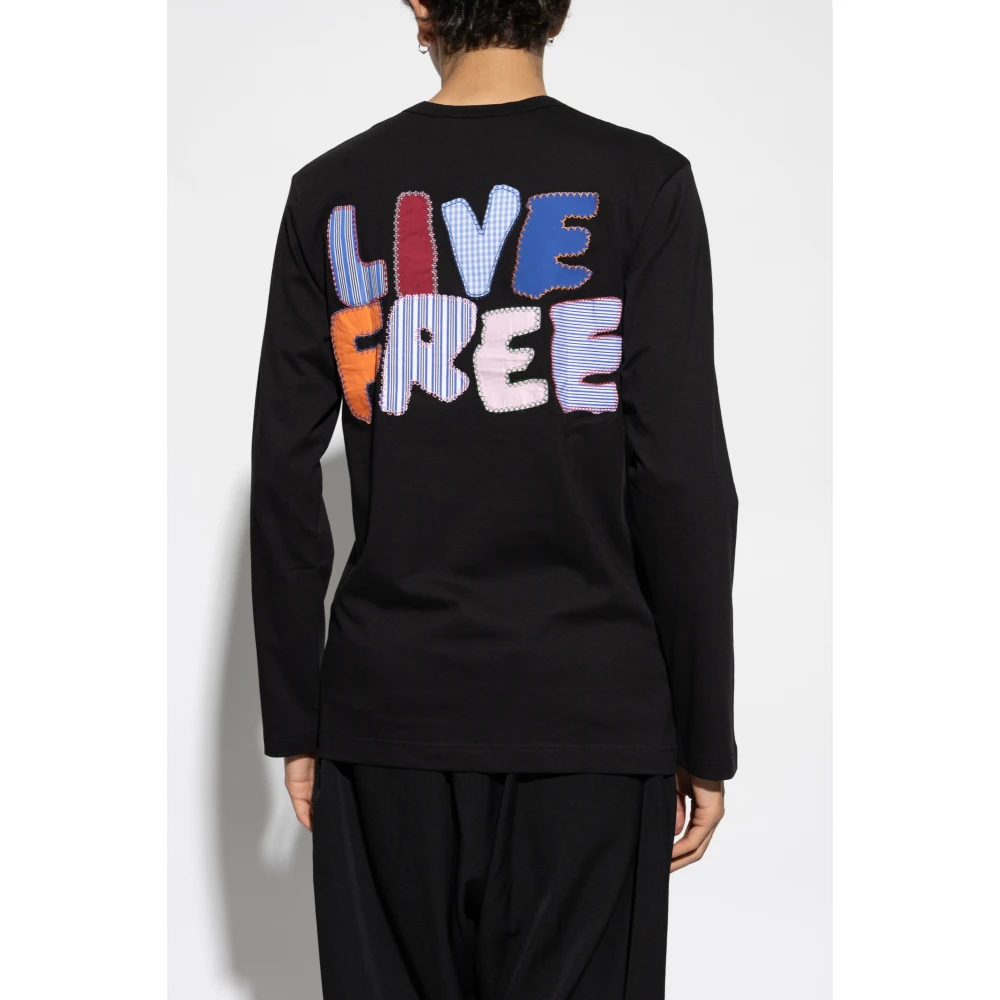 Comme des Garçons T-shirt met Patch Black Heren