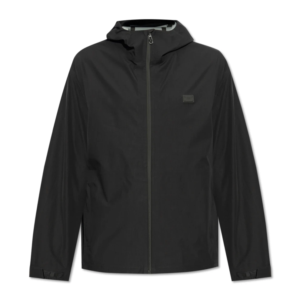 Dolce & Gabbana Men's Black Light Jackets, L, Hooded Jacket