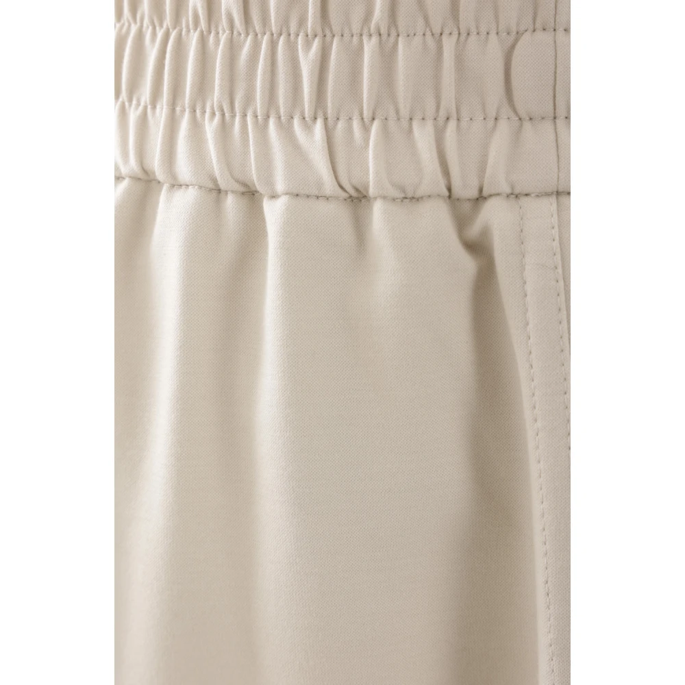 BRUNELLO CUCINELLI Beige Technische Katoenen Joggingbroek Beige Dames
