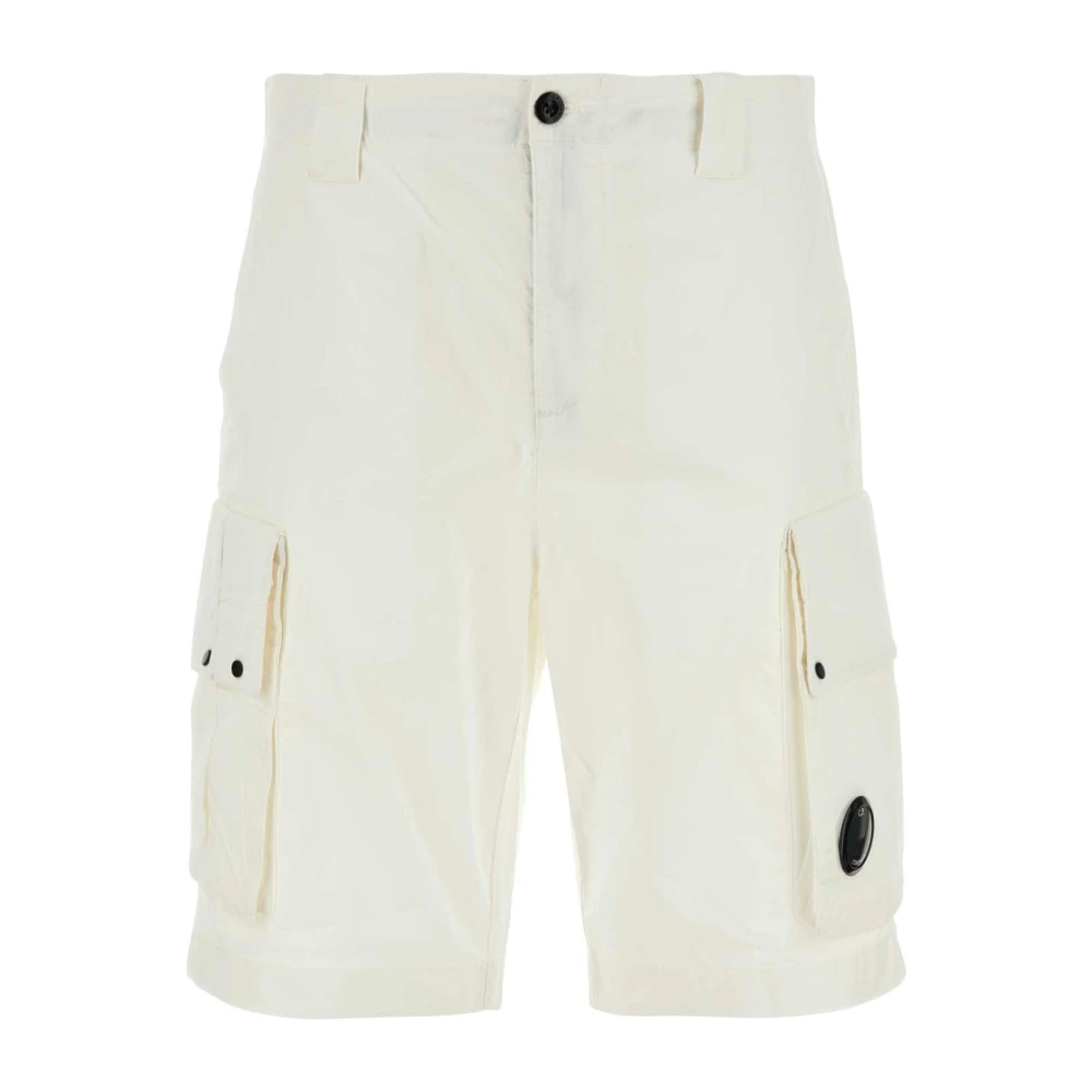 C.P. Company Witte Stretch Bermuda Shorts White Heren