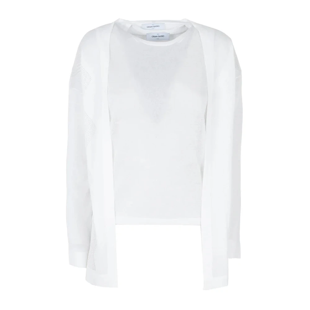 Gran Sasso Witte Sweater Set Diamant Gebreid White Dames