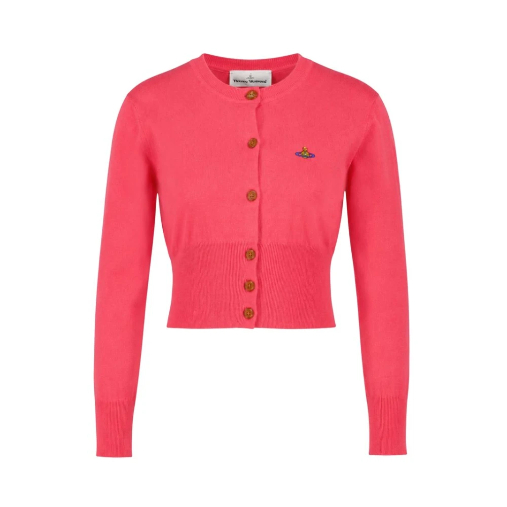 Vivienne Westwood , Cardigans, Female, Pink, M, Bea Cropped Cardigan