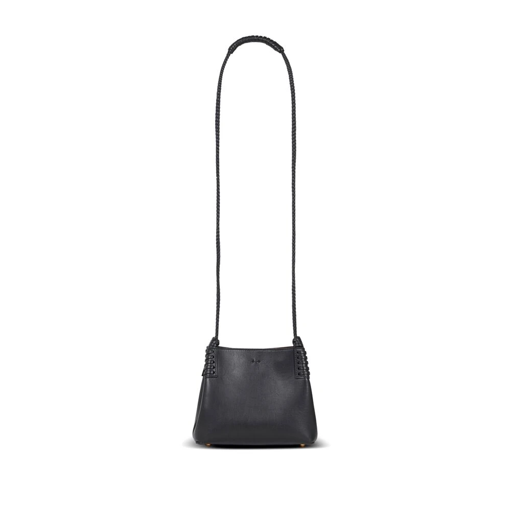 ETRO Zwarte Leren Kliksluiting Schoudertas Black Dames