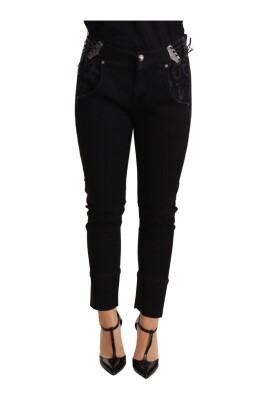 chic-lavtaljet-skinny-sorte-bomuldsbukser
