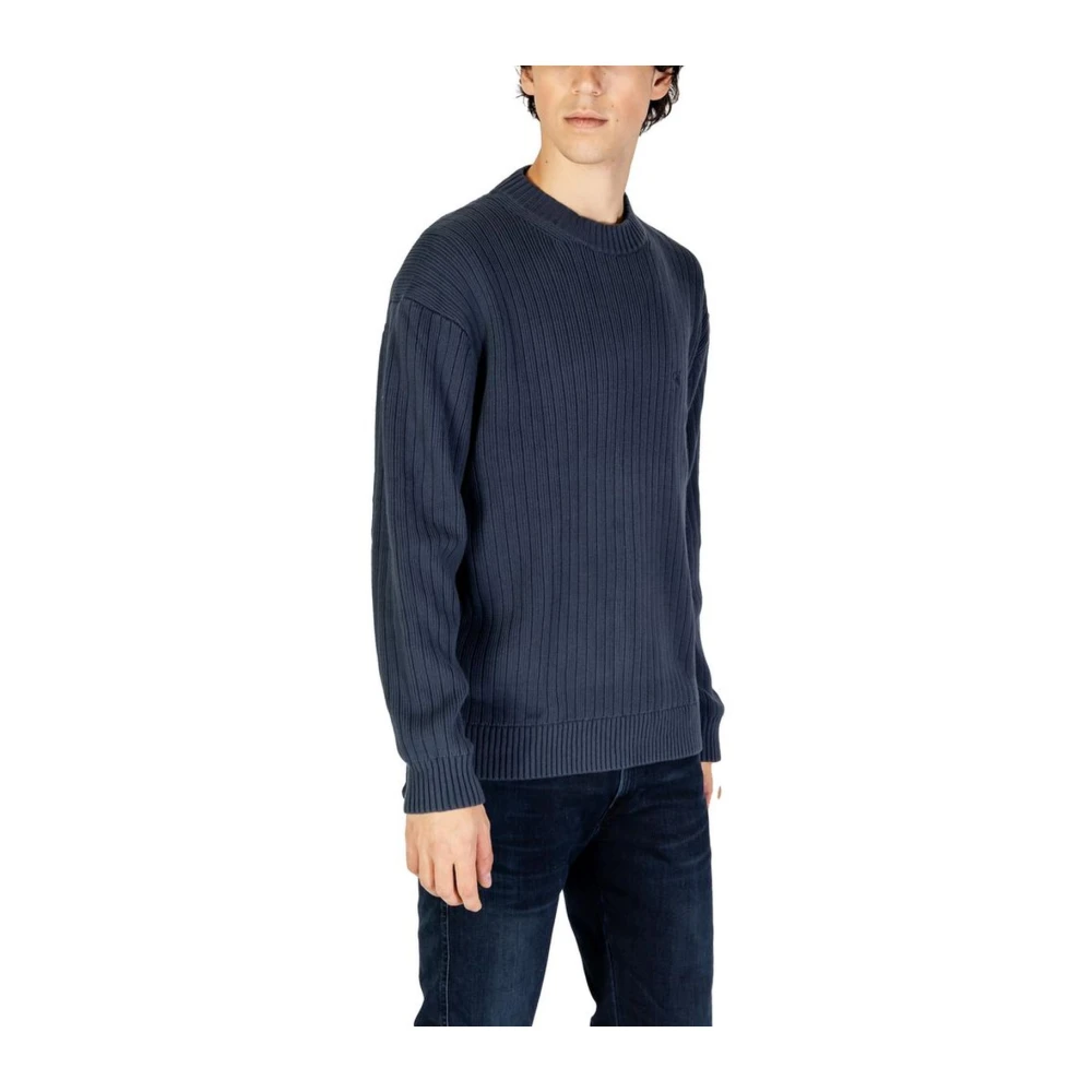 Calvin Klein Jeans Katoenen Gebreide Trui Blue Heren