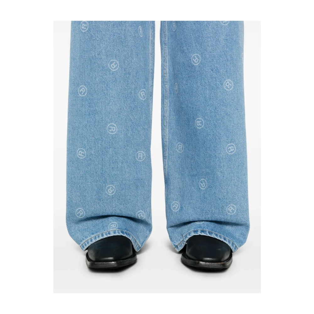 Martine Rose Hoge Taille Wijde Pijp Jeans Blauw Blue Heren