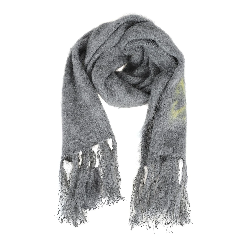 Off White Mohair Sjaal Middengrijs Zwavel Lente Gray Heren