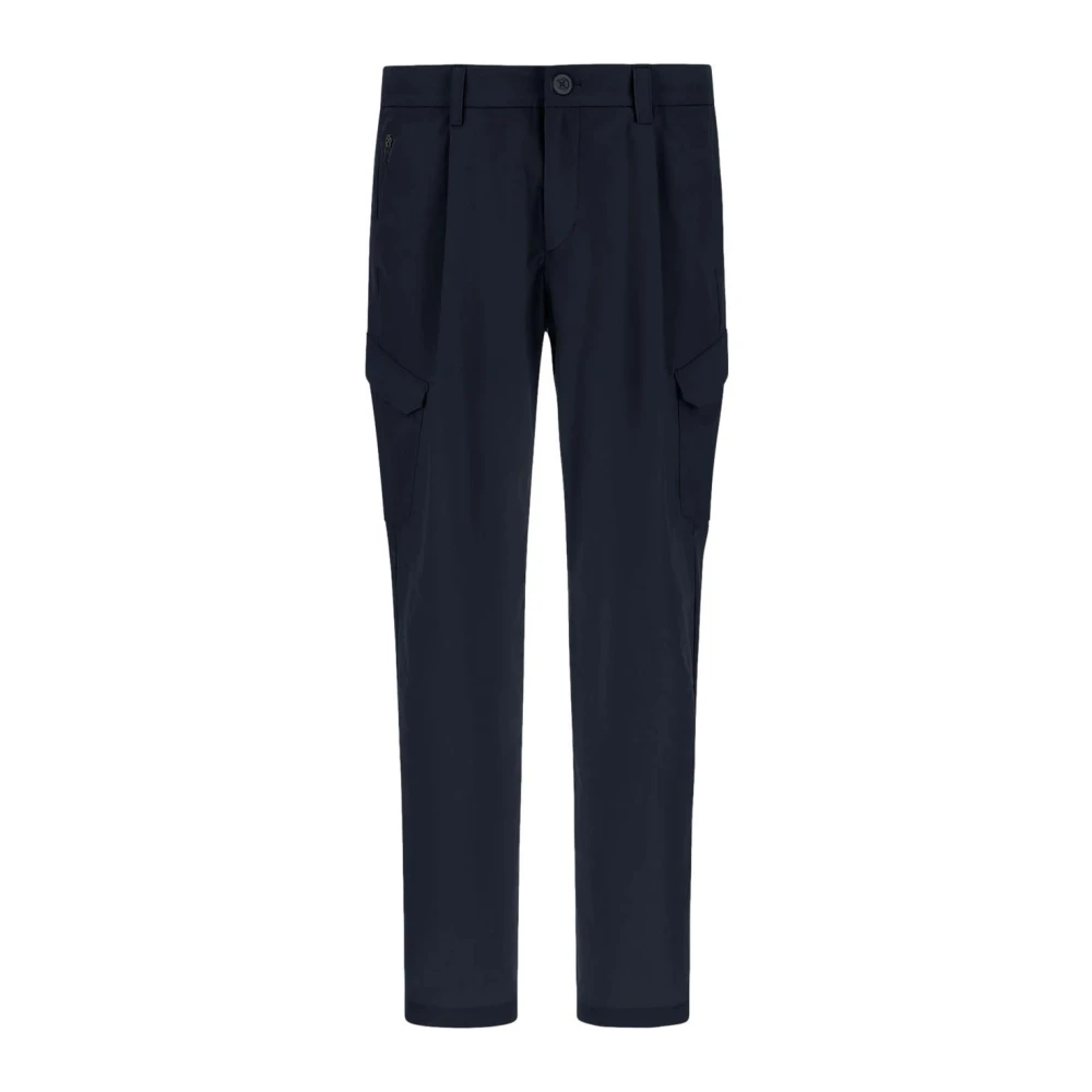 Herno Blauwe Cargo Dive Nylon Broek Blue Heren
