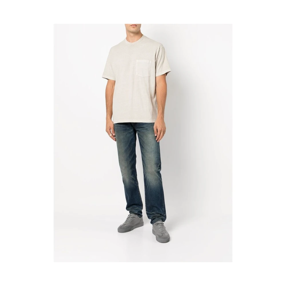 John Elliott Indigo Blauwe Denim Straight Leg Jeans Blue Heren