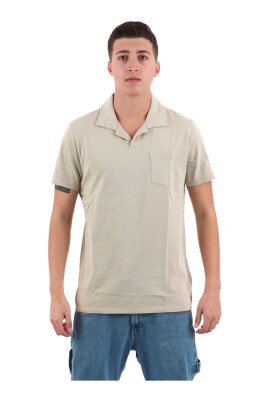 polo-en-coton-beige-coupe-droite