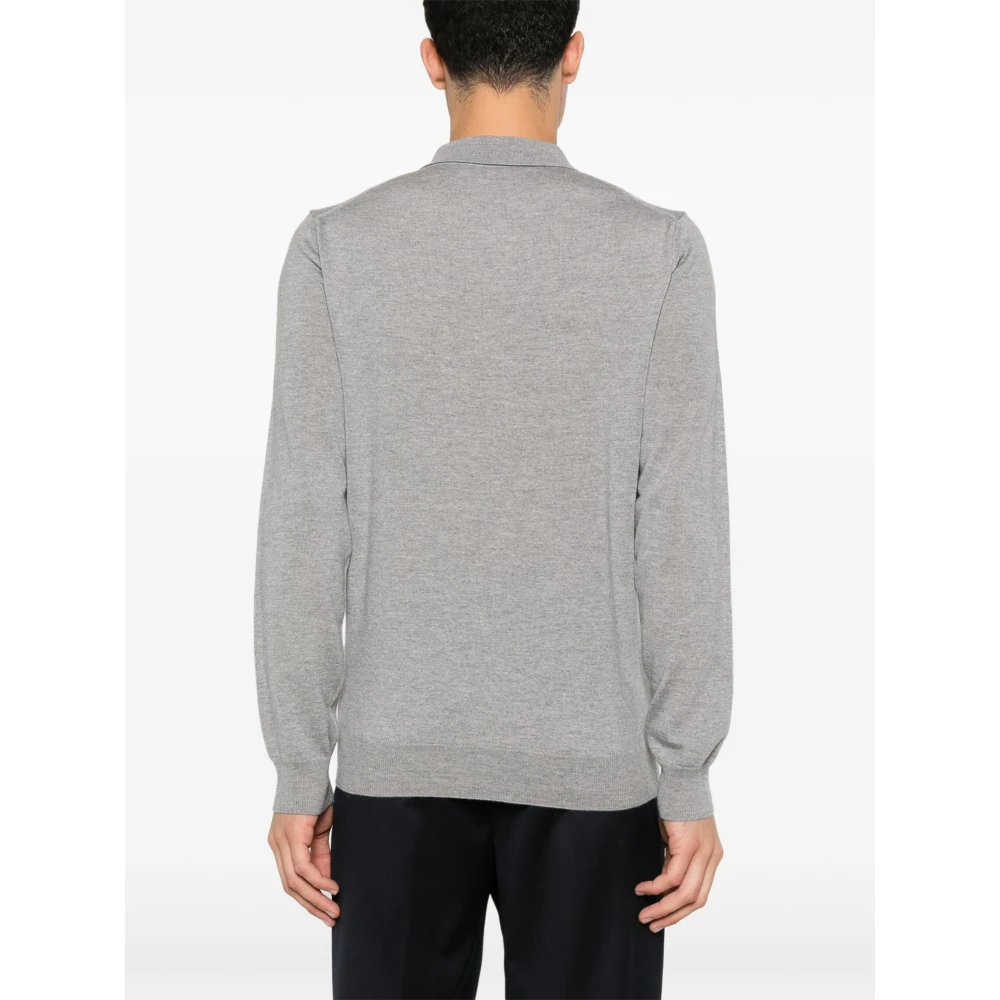 Corneliani Wollen Polo Shirt 3 Knopen Stijl Gray Heren