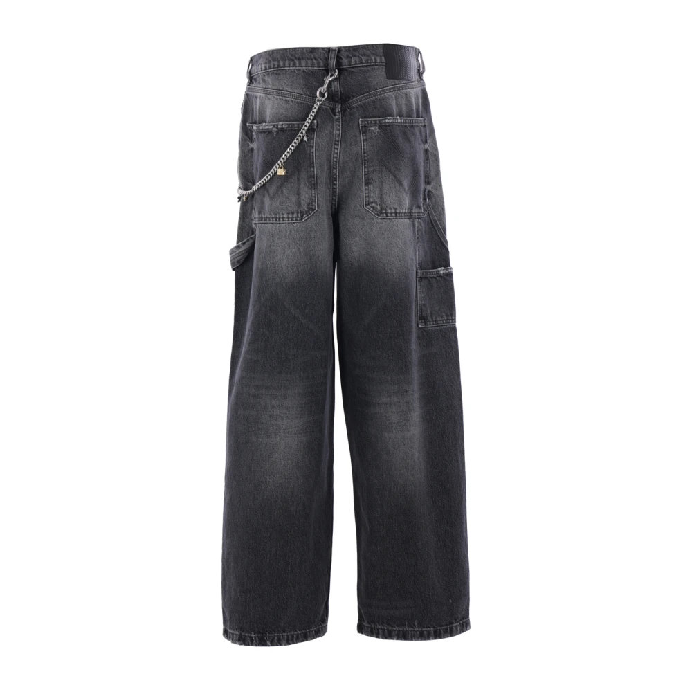 Marc Jacobs Zwarte Gewassen Oversize Denim Jeans Black Dames