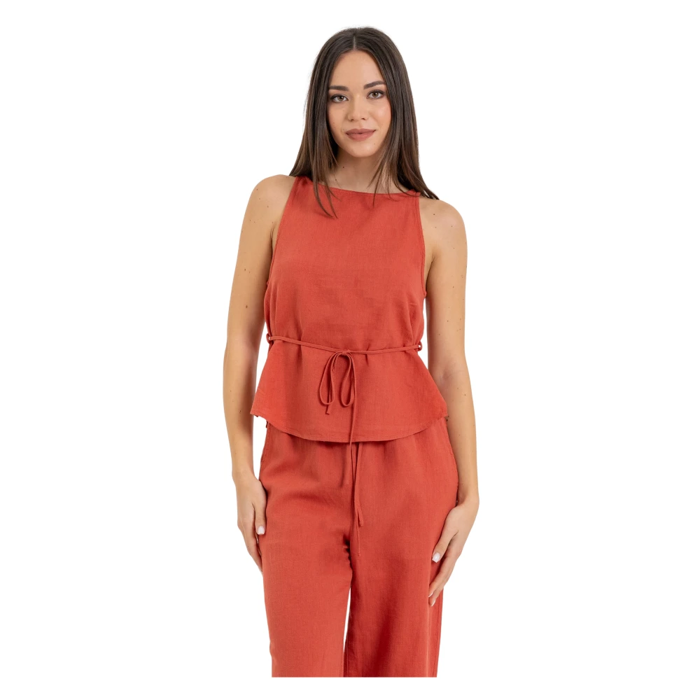 Kocca Brown Sleeveless Tops, Female, Xl, Sleeveless Top