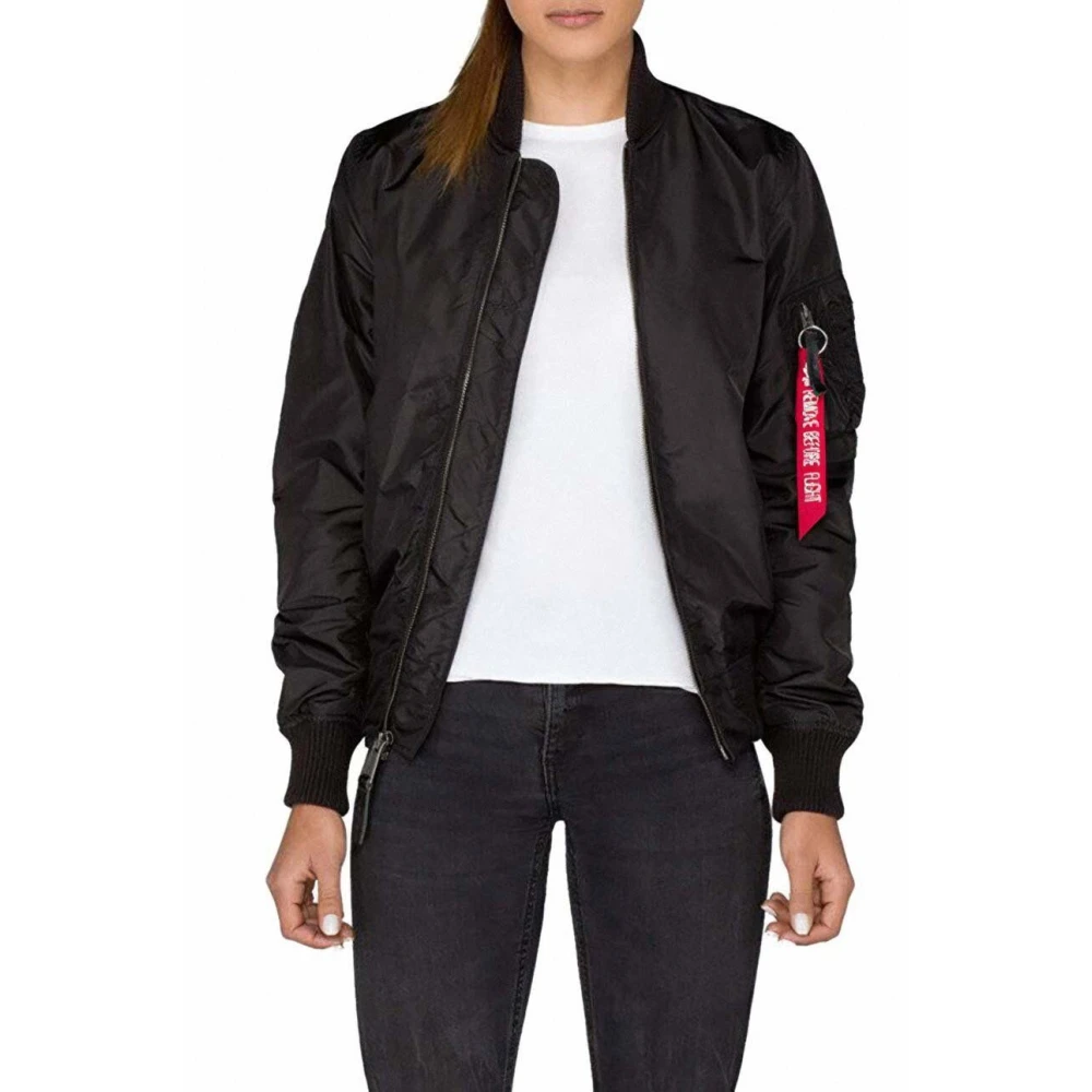 Alpha Industries Damen Schwarz Bomberjacke Ma-1 Tt - Bild 3