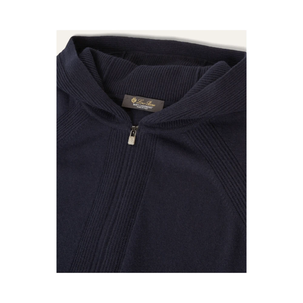 Loro Piana Blauwe Casual Bomber Jas Ritssluiting Blue Dames