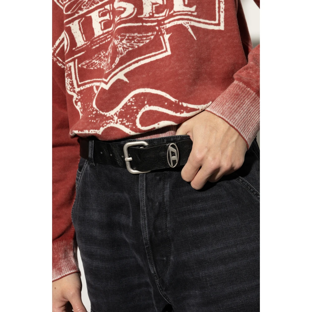 Diesel Riem Ovaal D Logo B-1Dr Black Heren