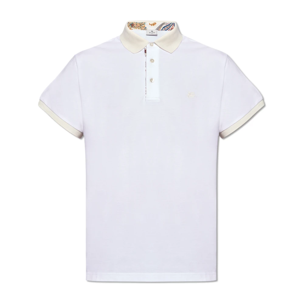 ETRO Katoenen poloshirt met logo White Heren