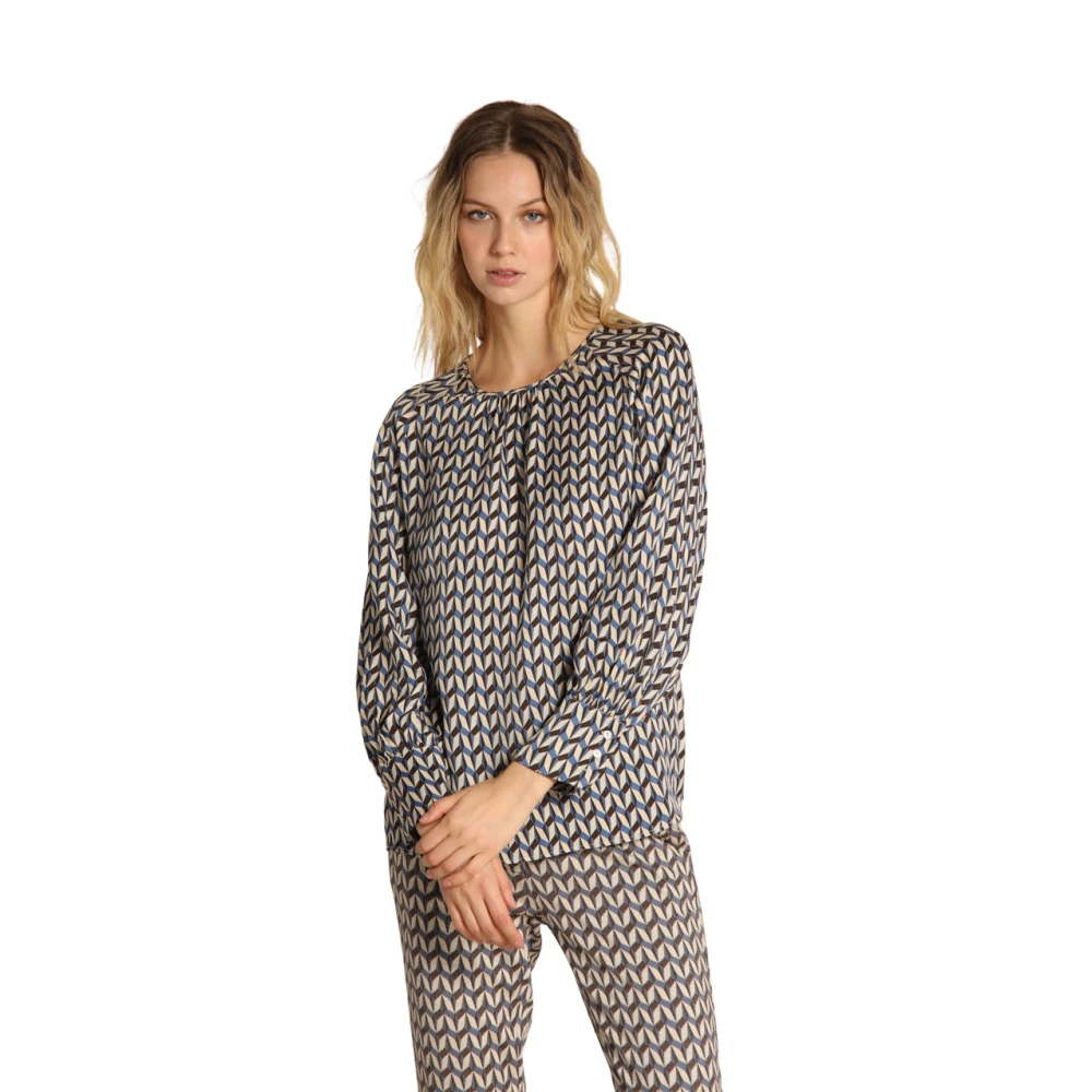 Mason's Geometrisch Print Viscose Dames Shirt Multicolor Dames
