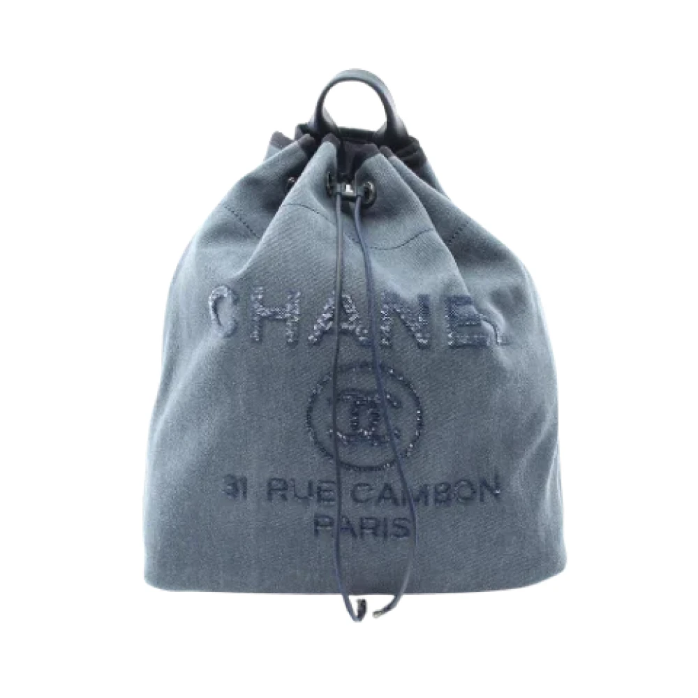 Chanel Vintage Pre-owned Backpack Blue Dames