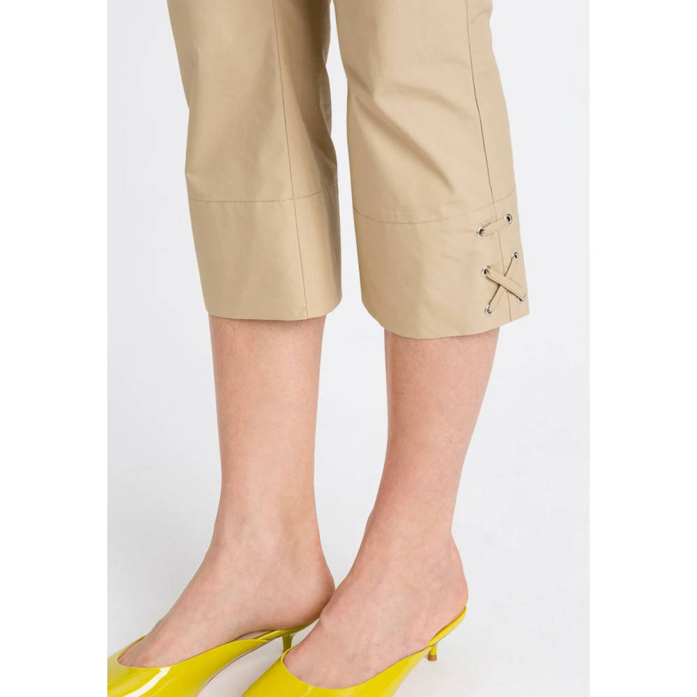 Twinset Beige Katoenen Broek Beige Dames