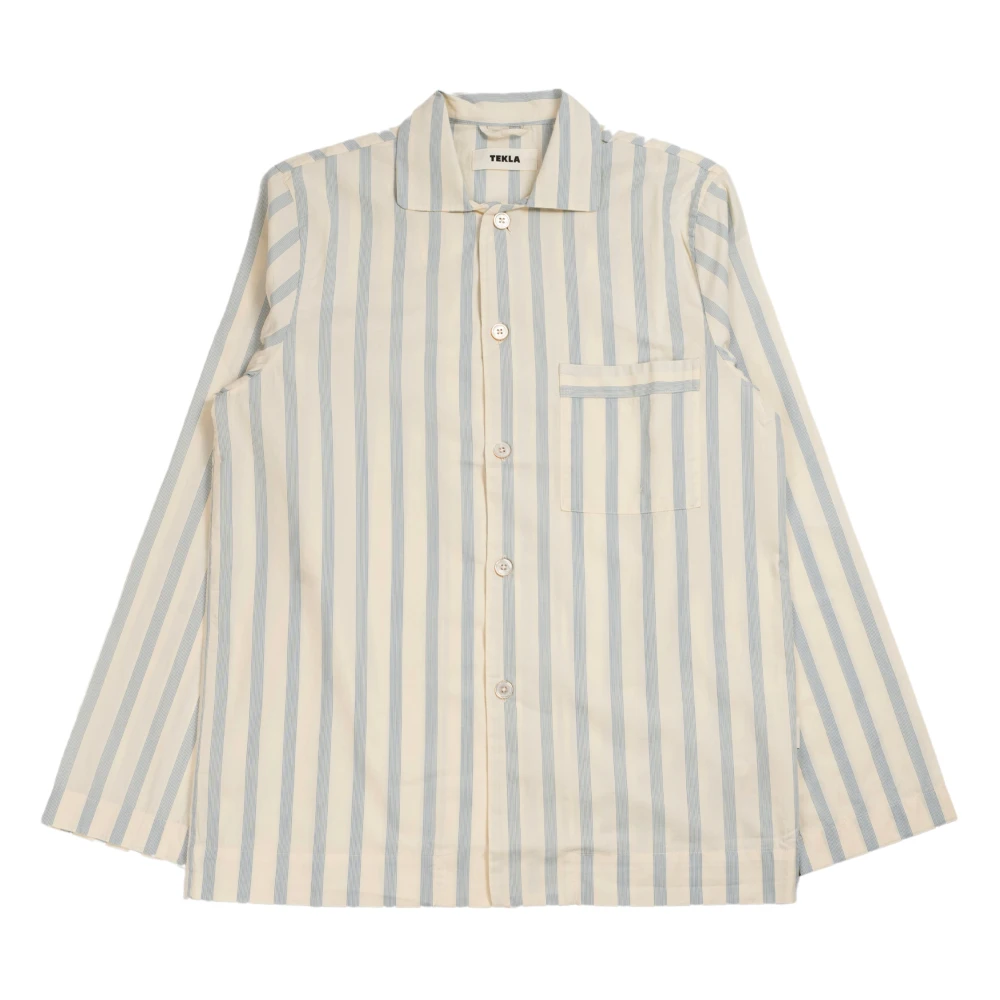 Tekla Needle Stripes Overhemd met Lange Mouwen Beige Dames