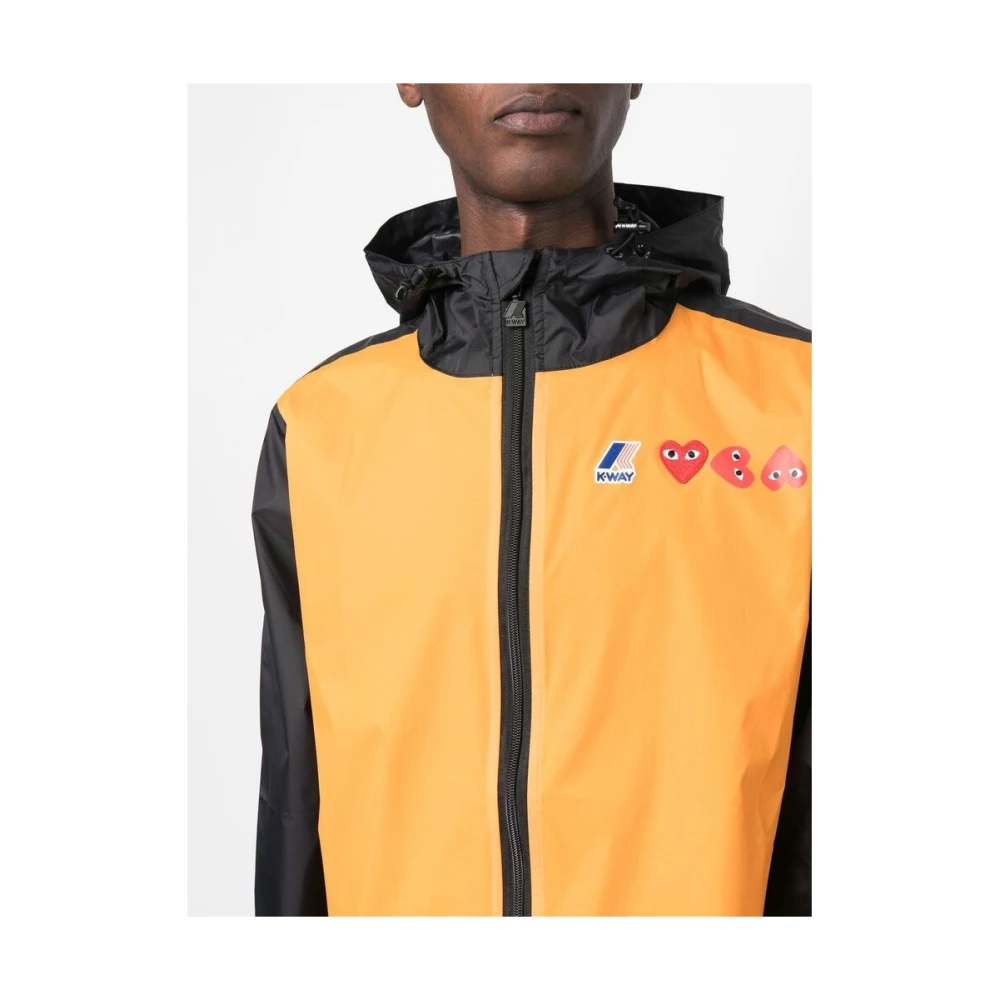 Comme des Garçons Play Kleur-Blok Ripstop Hoodie Jas Multicolor Heren