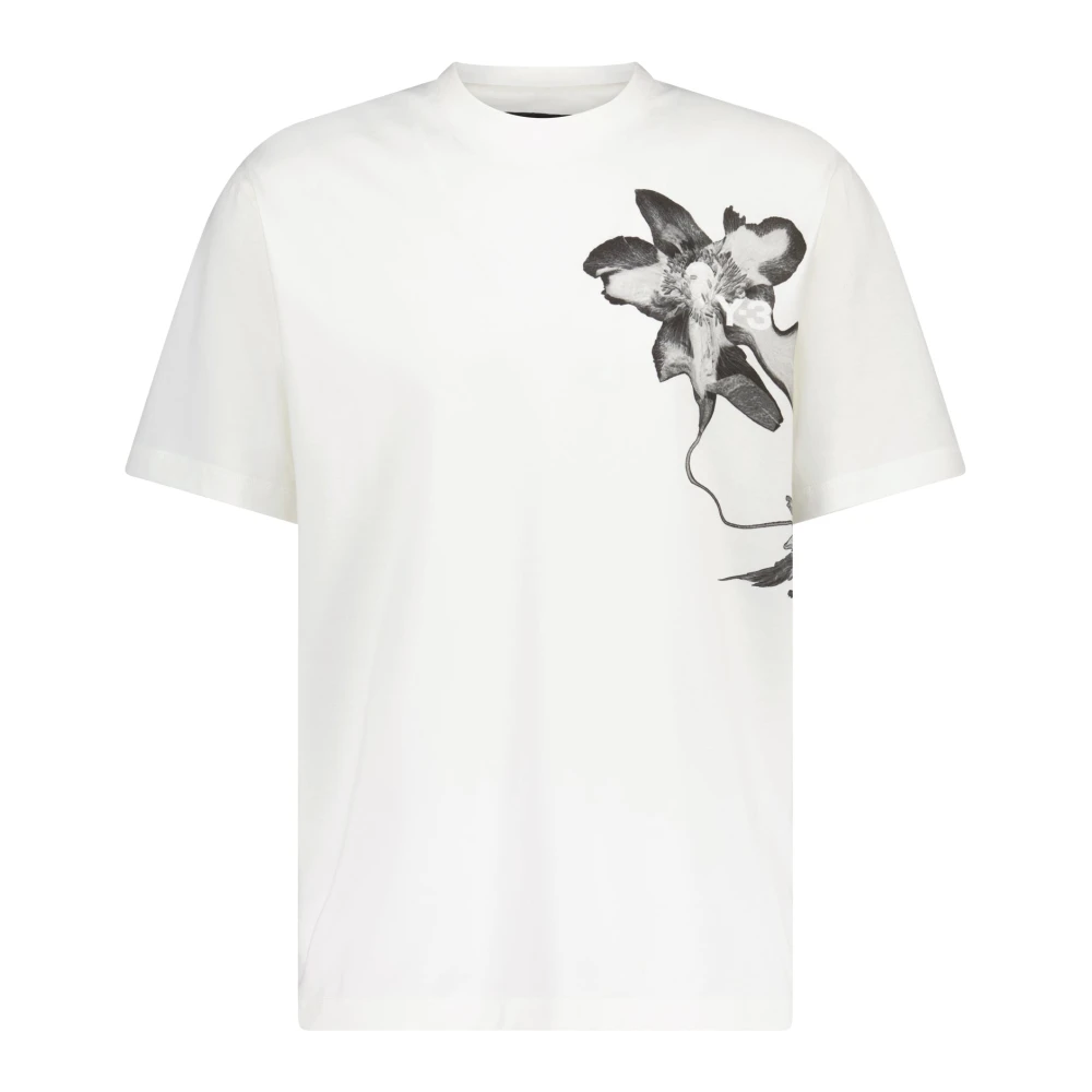 Y-3 T-shirt met logo bloemenprint White Dames