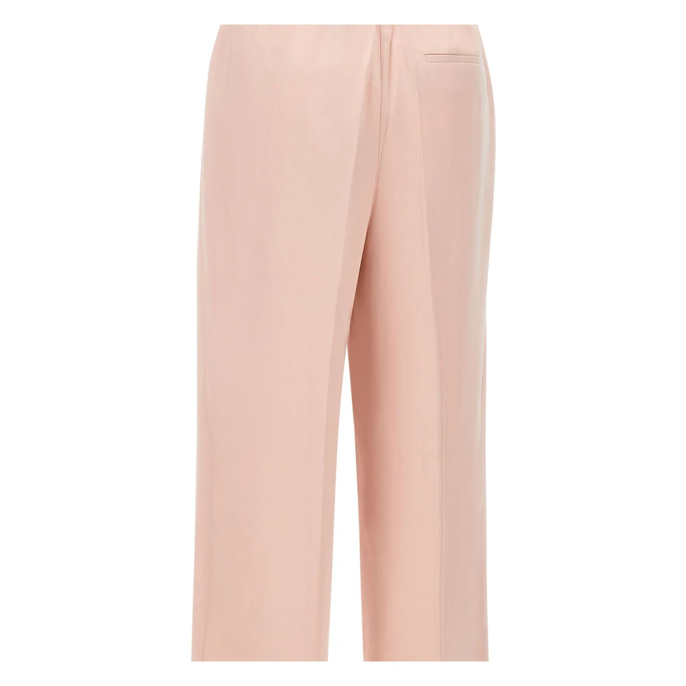 Theory Zijden Wijde Pijp Roze Broek Pink Dames