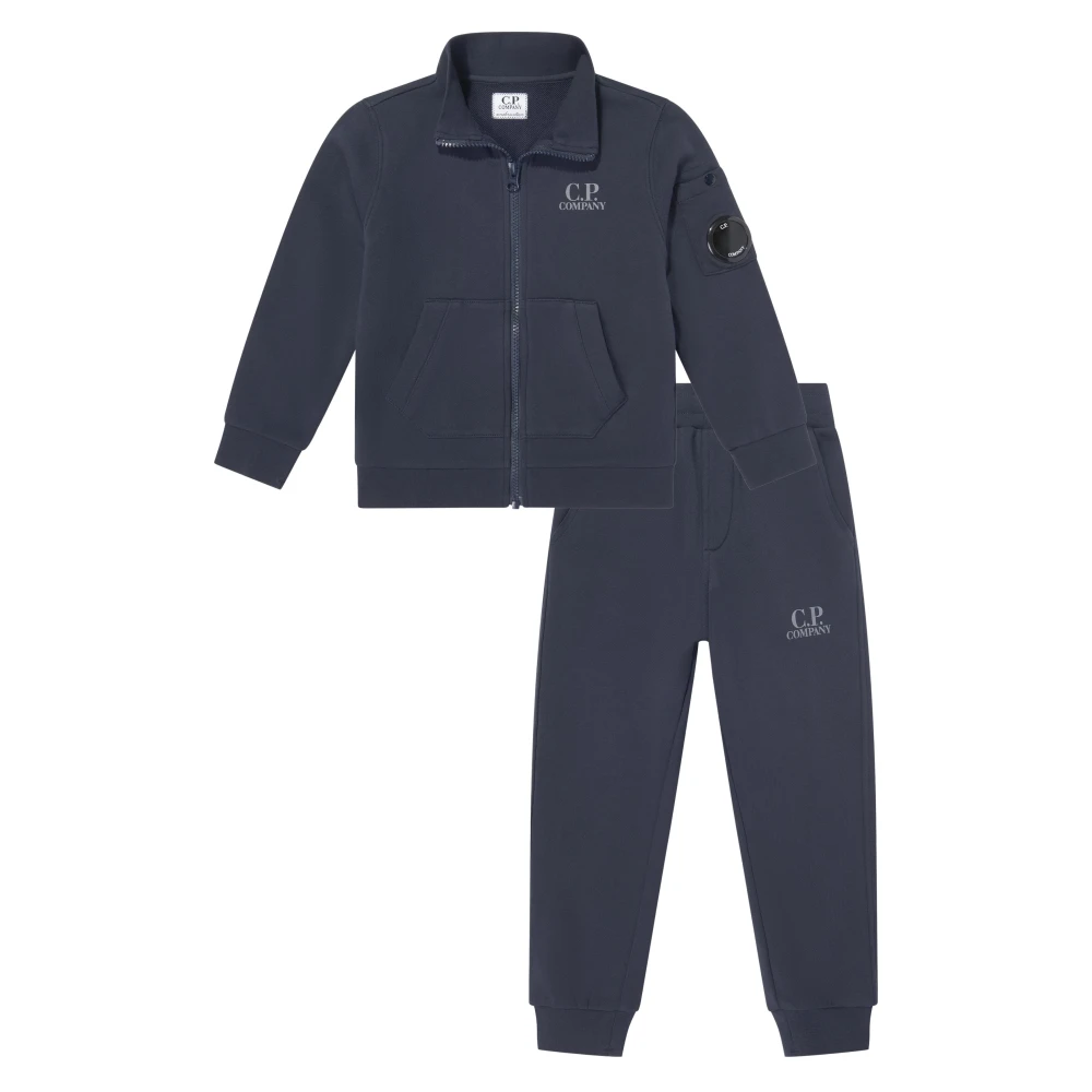 C.p. Company Boys Blue Kids Sport Sets, 8 Y, Diagonal Fleece Tracksuit