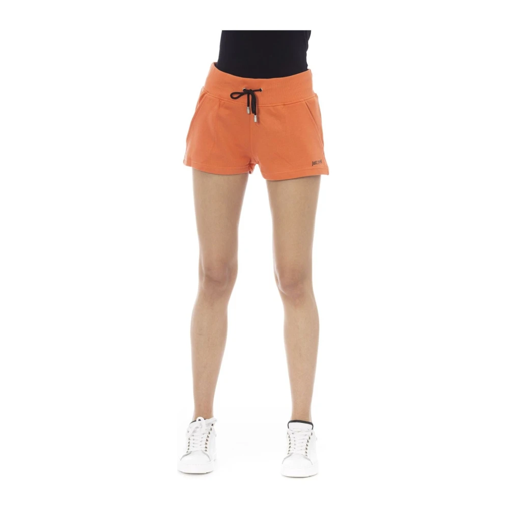 Just Cavalli Strandkleding Shorts Felpa Elastische Taille Orange Dames