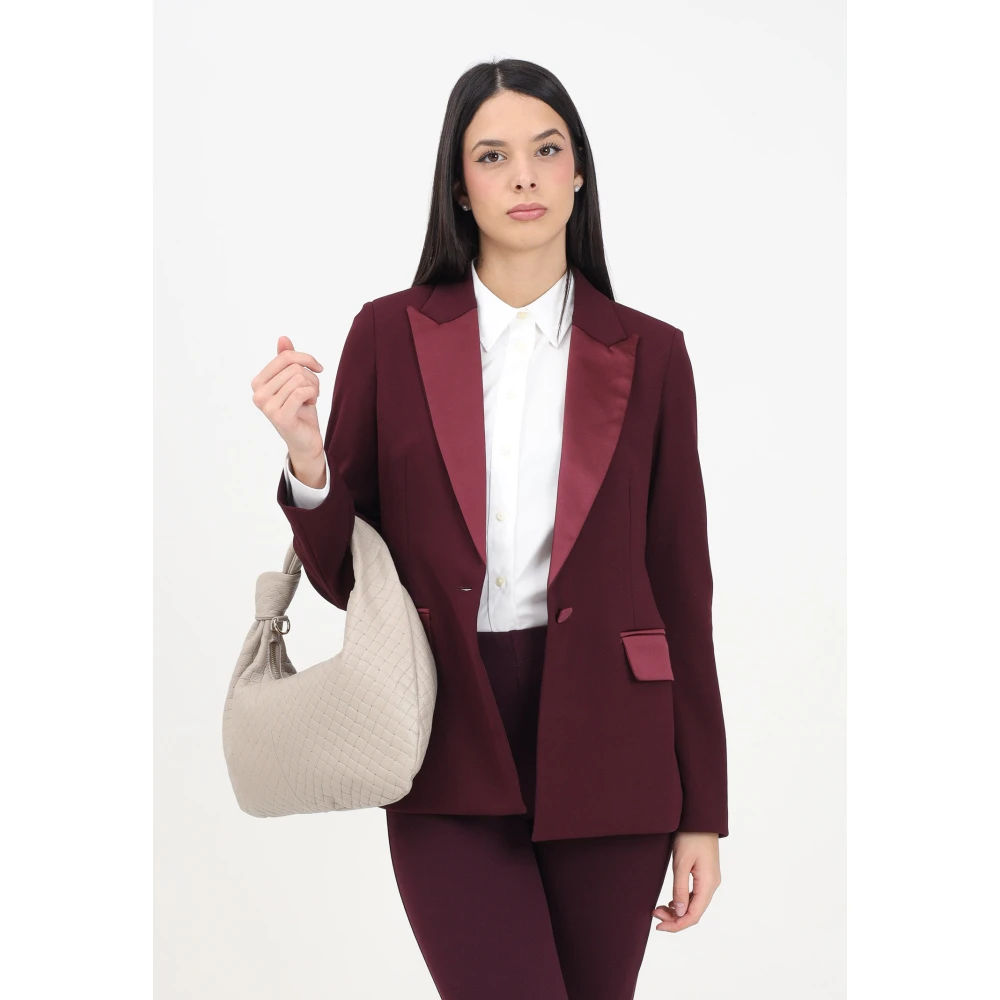 ViCOLO Bordeaux Jas Klassieke Elegante Stijl Red Dames