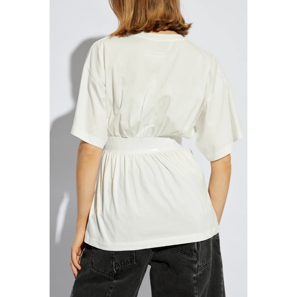 MM6 Maison Margiela T-shirt met drapering White Dames