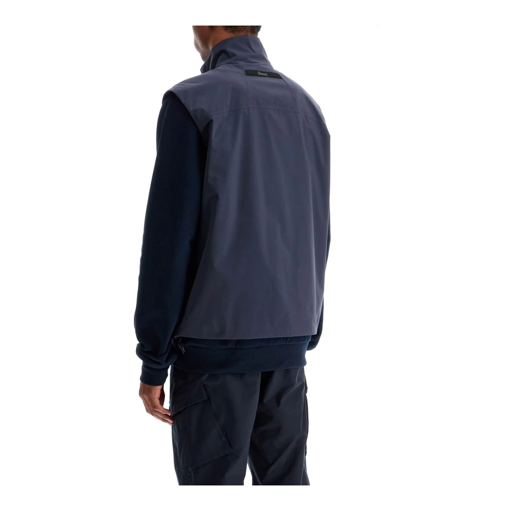 Herno Donker Waterdicht Gilet met Hoge Kraag Blue Heren