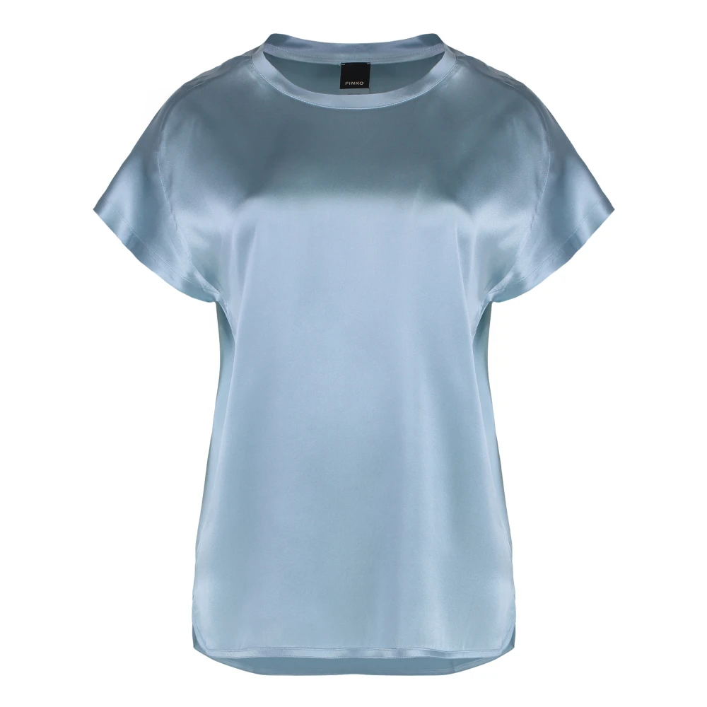 pinko Zijden blouse met zijsplitten Blue Dames