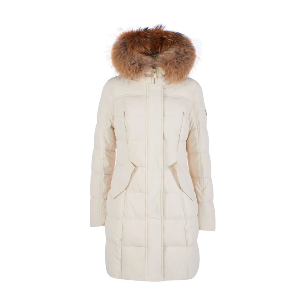 YES ZEE Gewatteerde Nylonjas met capuchon White Dames