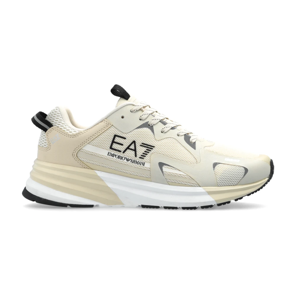 Emporio Armani EA7 Sneakers med logotyp Beige, Dam