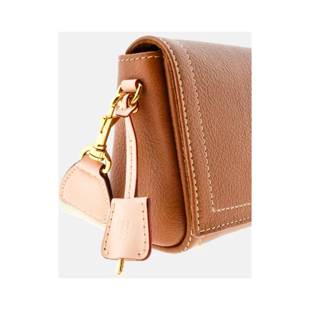 Carolina Herrera Vergrendelde Mini Crossbody Tas Brown Dames