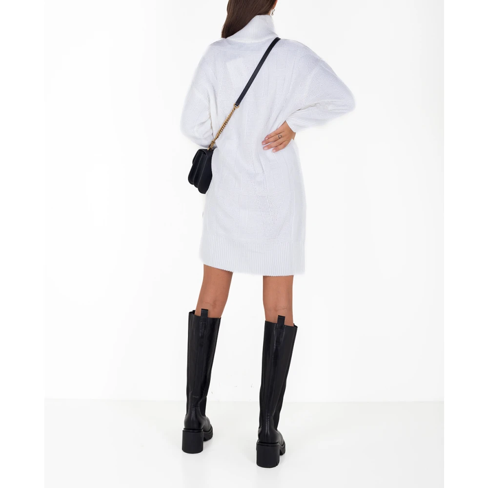Silvian Heach Gebreide Jurk met Logo White Dames