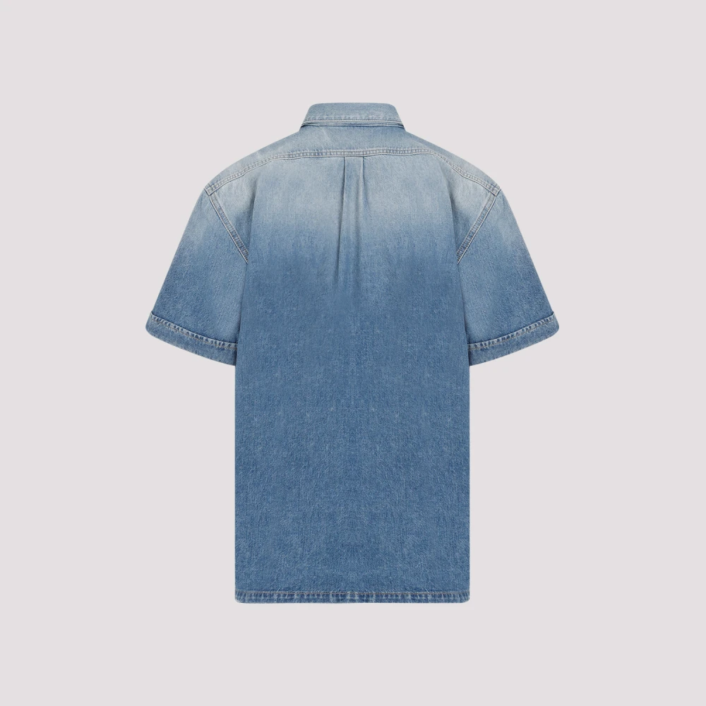 Givenchy Indigo Blue Katoenen Shirt met Korte Mouwen Blue Heren