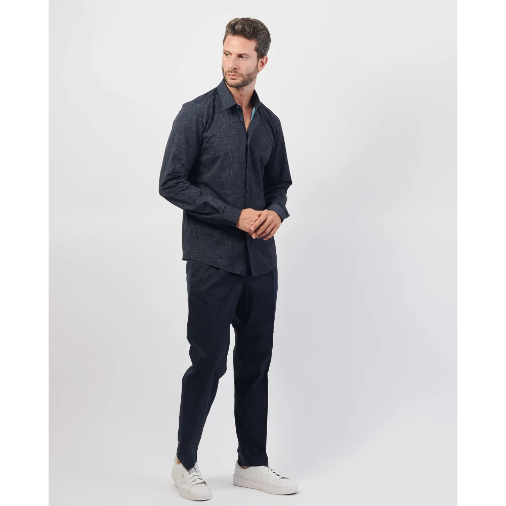Hugo Boss Blauw Katoenen Overhemd Met Knopen Blue Heren