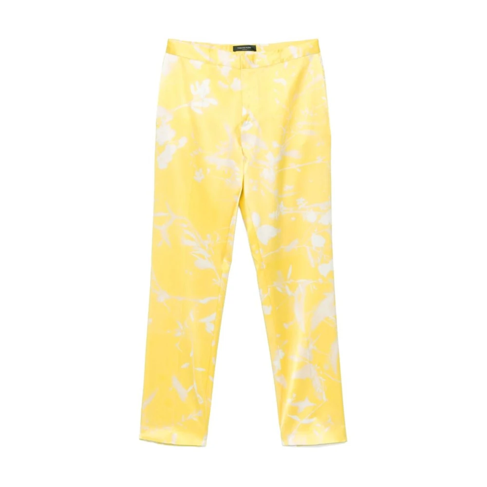 Fabiana Filippi Gele Broek met Bladprint Yellow Dames
