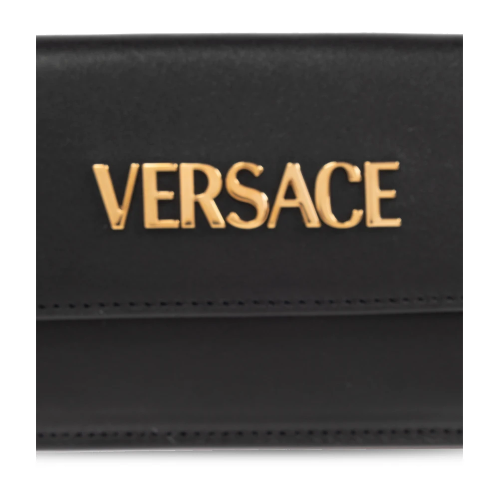 Versace Leren portemonnee Black Heren