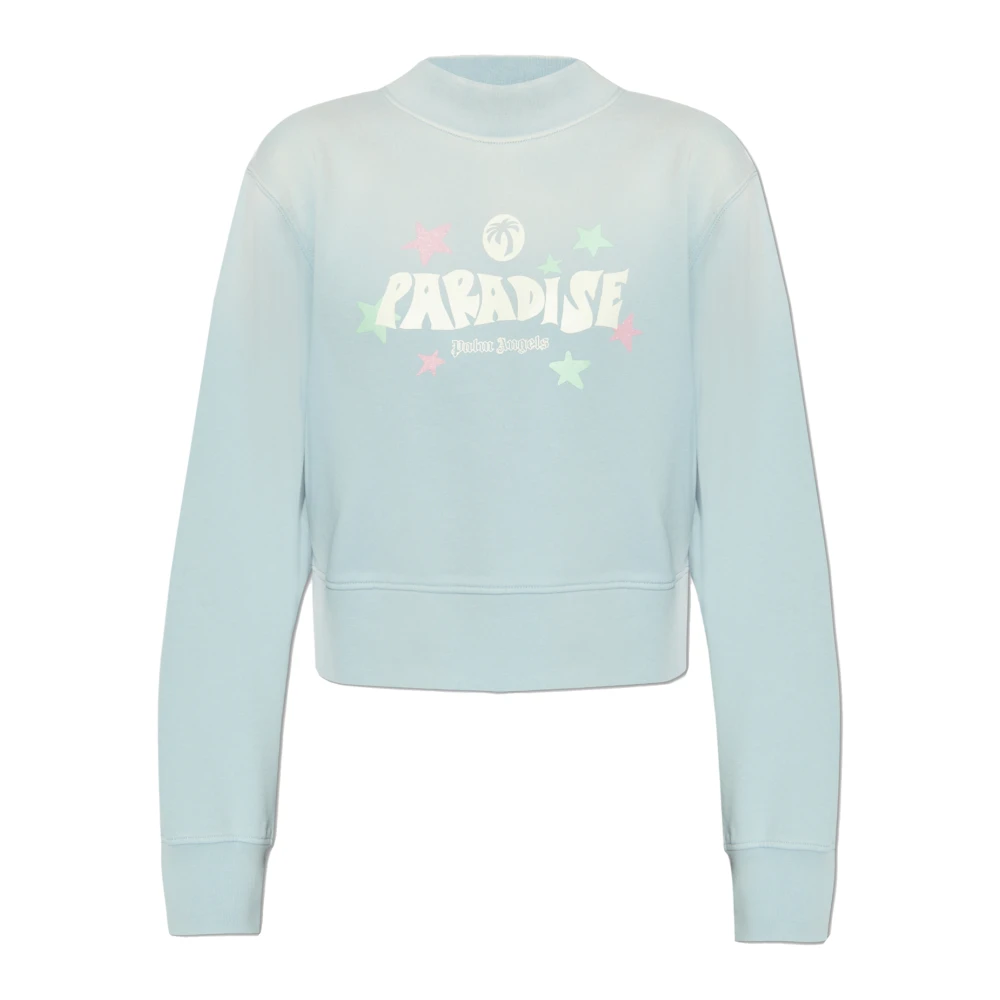 Palm Angels Sweatshirt met logo Blue Dames