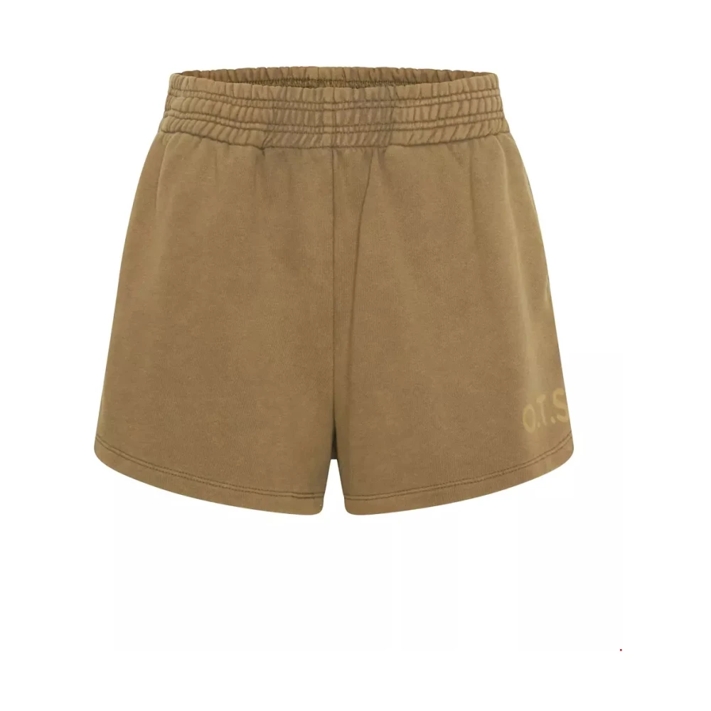 One Teaspoon High Waist Katoenen Shorts Hustle Beige Dames