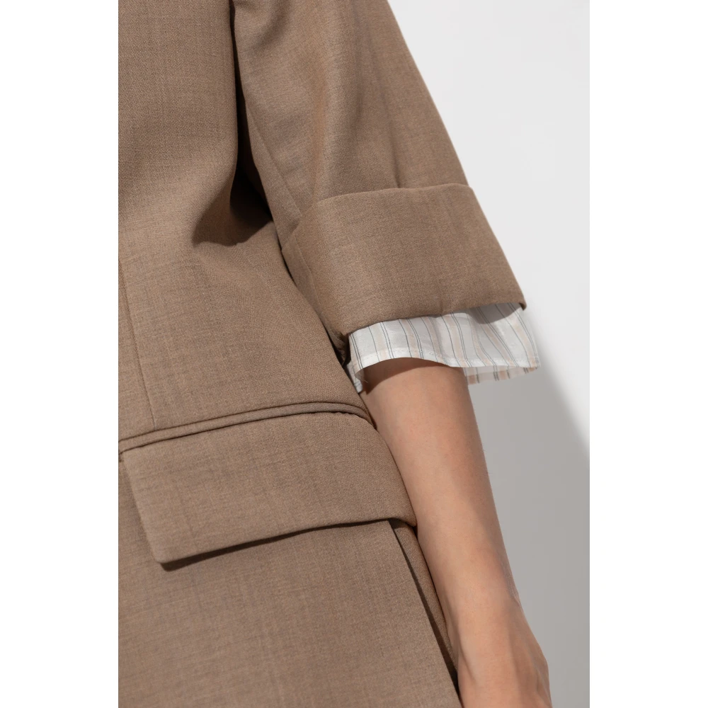 Victoria Beckham Wollen Blazer Beige Dames