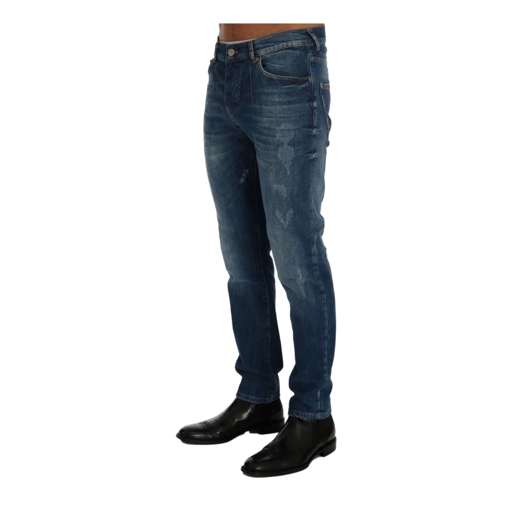 Frankie Morello Blauwe Wash Slim Fit Jeans Blue Heren