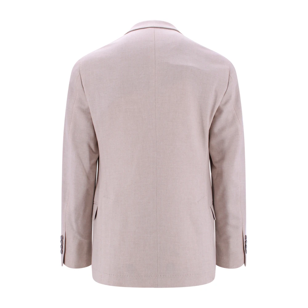 BRUNELLO CUCINELLI Dubbelrij Blazer Jas Beige Heren