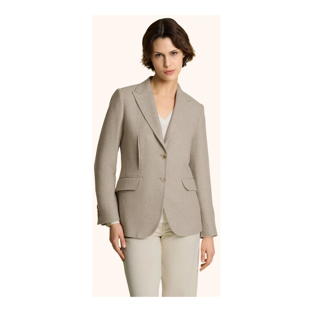 Kiton Kasjmier Blazer voor Stijlvolle Vrouwen Beige Dames