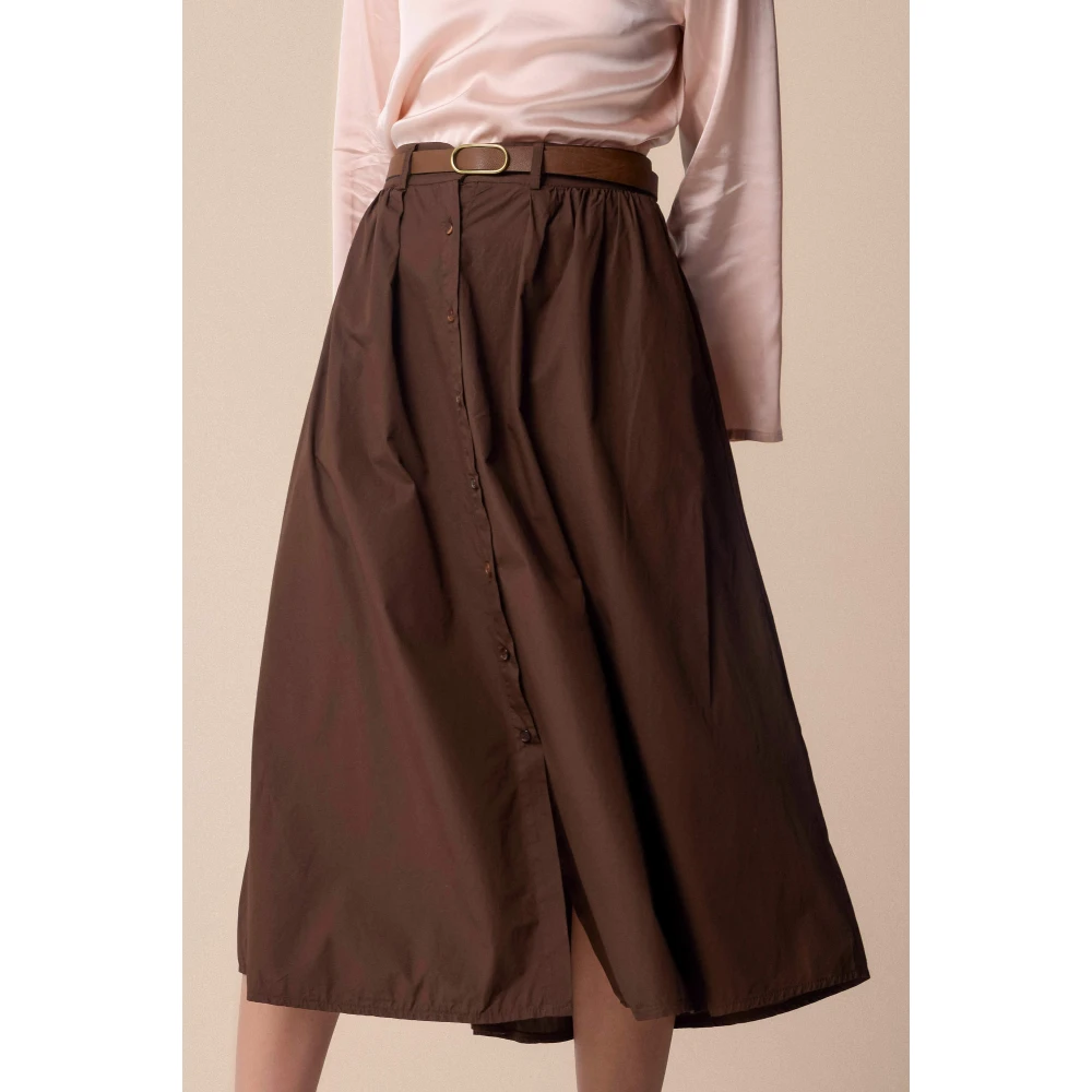 Kocca Elegante Midi Rokken Collectie Brown Dames