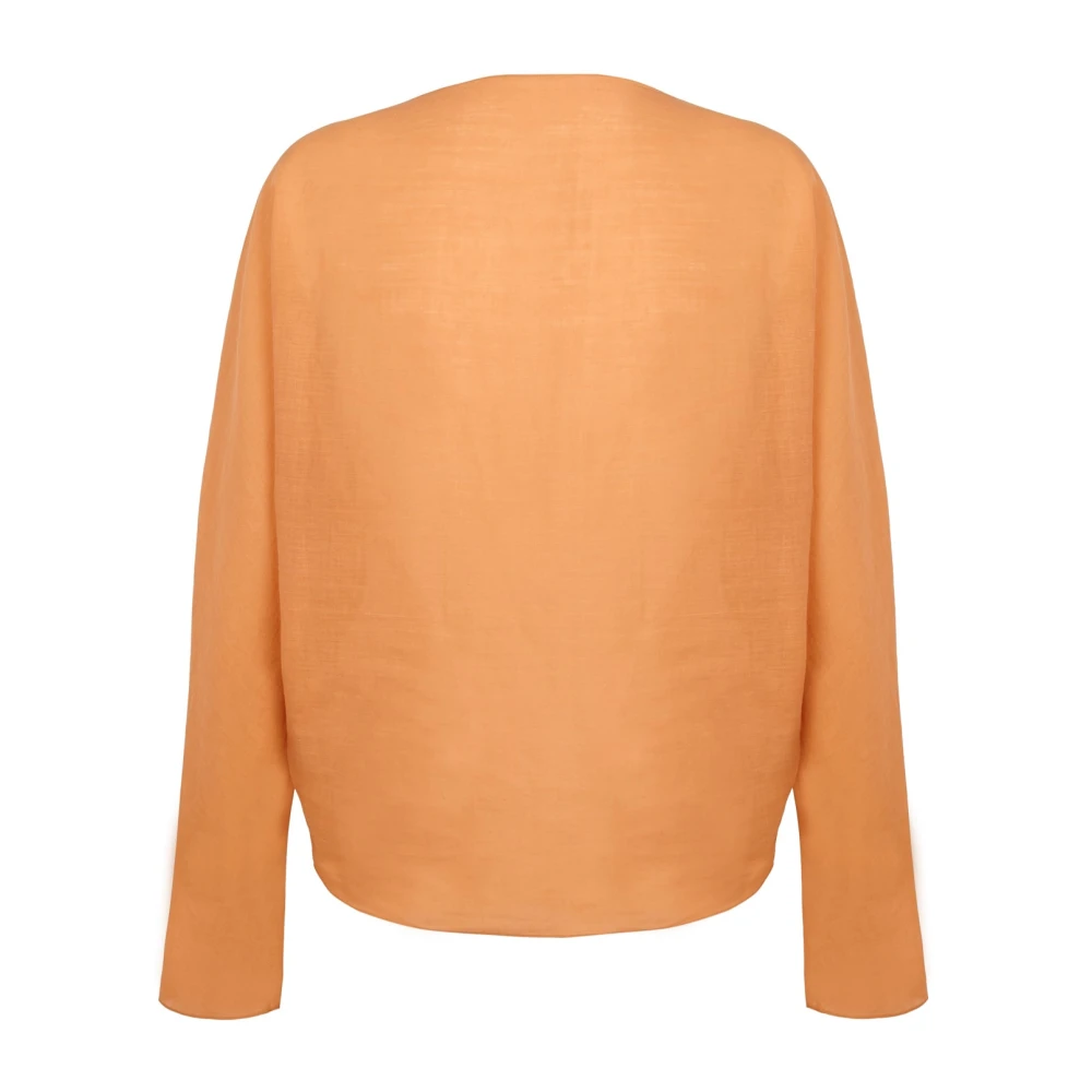 Cortana Yo top van ramie mandarijn Orange Dames